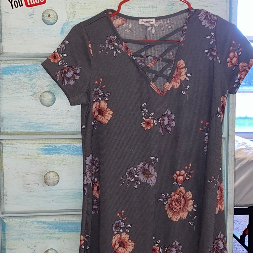 Gray flowered dress